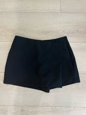 Zara Black Asymmetric Wrap Skort